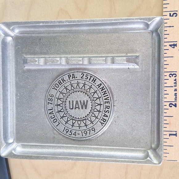 🚬 70s Ashtray Local 786 Union UAW 25th Anniversary. United Auto Workers - Picture 7 of 9